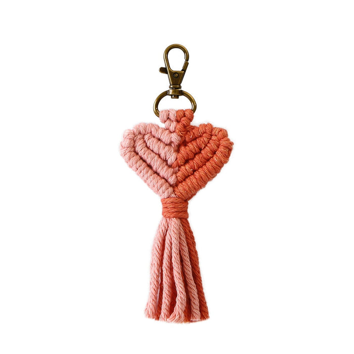 Wholesale Cotton String Zinc Alloy Heart Tassel Keychain JDC-KC-JM001 Keychains 杰米 Wholesale Jewelry JoyasDeChina Joyas De China