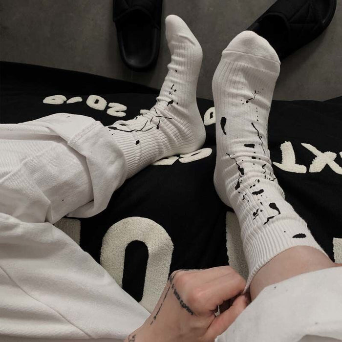 Wholesale Cotton Thin Section Ink Splash Graffiti Couple Socks MOQ≥2 JDC-SK-XiangY001 Sock 翔域 Wholesale Jewelry JoyasDeChina Joyas De China