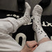Wholesale Cotton Thin Section Ink Splash Graffiti Couple Socks MOQ≥2 JDC-SK-XiangY001 Sock 翔域 black Wholesale Jewelry JoyasDeChina Joyas De China