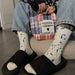 Wholesale Cotton Thin Section Ink Splash Graffiti Couple Socks MOQ≥2 JDC-SK-XiangY001 Sock 翔域 blue Wholesale Jewelry JoyasDeChina Joyas De China