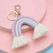 Wholesale Cotton Thread Braided Rainbow Keychain JDC-KC-WS139 Keychains 围颂 light purple Wholesale Jewelry JoyasDeChina Joyas De China