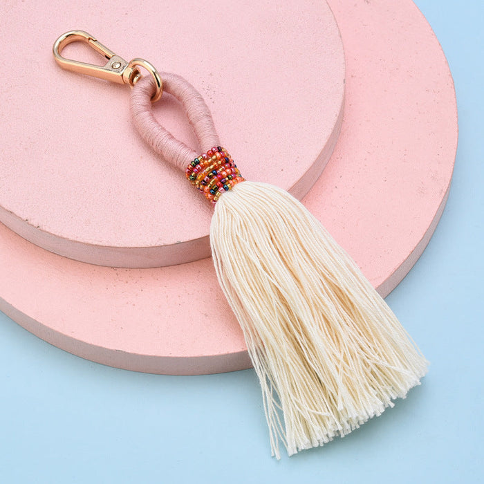 Wholesale cotton thread tassel Lanyard Keychain JDC-KC-WS138 Keychains 围颂 Wholesale Jewelry JoyasDeChina Joyas De China