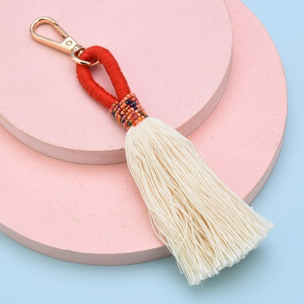 Wholesale cotton thread tassel Lanyard Keychain JDC-KC-WS138 Keychains 围颂 Wholesale Jewelry JoyasDeChina Joyas De China