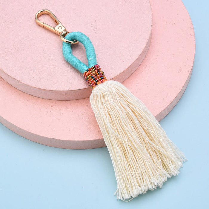 Wholesale cotton thread tassel Lanyard Keychain JDC-KC-WS138 Keychains 围颂 green Wholesale Jewelry JoyasDeChina Joyas De China