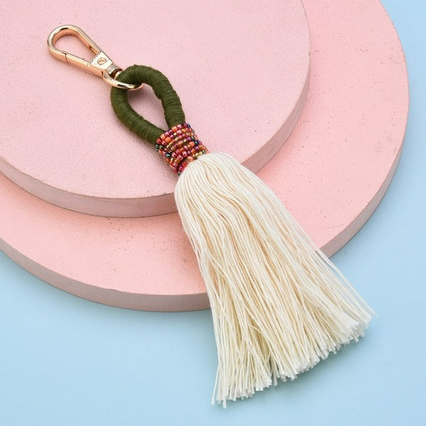 Wholesale cotton thread tassel Lanyard Keychain JDC-KC-WS138 Keychains 围颂 orange Wholesale Jewelry JoyasDeChina Joyas De China