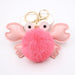 Wholesale crab alloy imitation hair hair ball pendant pom pom keychain JDC-KC-Zuge020 Keychains 祖格 Wholesale Jewelry JoyasDeChina Joyas De China