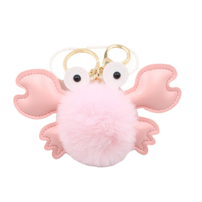Wholesale crab alloy imitation hair hair ball pendant pom pom keychain JDC-KC-Zuge020 Keychains 祖格 Wholesale Jewelry JoyasDeChina Joyas De China
