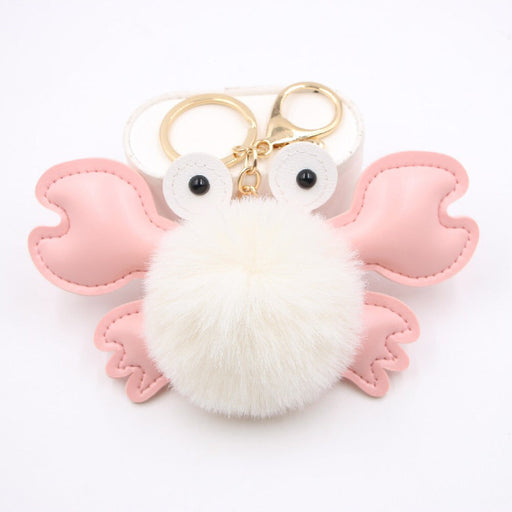 Wholesale crab alloy imitation hair hair ball pendant pom pom keychain JDC-KC-Zuge020 Keychains 祖格 Wholesale Jewelry JoyasDeChina Joyas De China