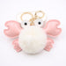 Wholesale crab alloy imitation hair hair ball pendant pom pom keychain JDC-KC-Zuge020 Keychains 祖格 Beige / Wholesale Jewelry JoyasDeChina Joyas De China