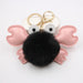 Wholesale crab alloy imitation hair hair ball pendant pom pom keychain JDC-KC-Zuge020 Keychains 祖格 Black / Wholesale Jewelry JoyasDeChina Joyas De China
