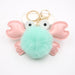 Wholesale crab alloy imitation hair hair ball pendant pom pom keychain JDC-KC-Zuge020 Keychains 祖格 mint green / Wholesale Jewelry JoyasDeChina Joyas De China