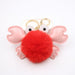 Wholesale crab alloy imitation hair hair ball pendant pom pom keychain JDC-KC-Zuge020 Keychains 祖格 red / Wholesale Jewelry JoyasDeChina Joyas De China