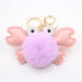 Wholesale crab alloy imitation hair hair ball pendant pom pom keychain JDC-KC-Zuge020 Keychains 祖格 Taro purple / Wholesale Jewelry JoyasDeChina Joyas De China