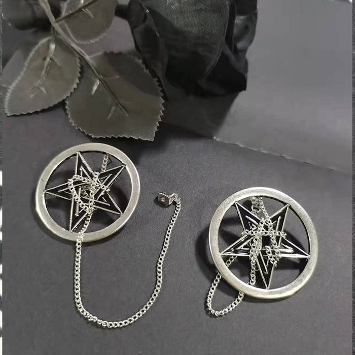 Wholesale cross chain exaggerated alloy earrings JDC-ES-YYFF015 Earrings 燕羽飞飞 Wholesale Jewelry JoyasDeChina Joyas De China