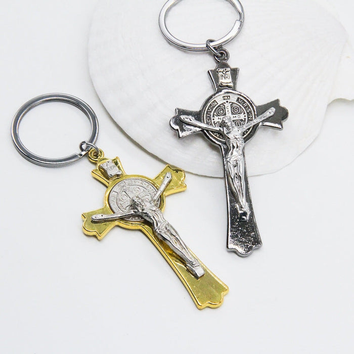 Wholesale Cross Jesus Catholic Alloy Keychain JDC-KC-XJN001 Keychains 小江南 Wholesale Jewelry JoyasDeChina Joyas De China