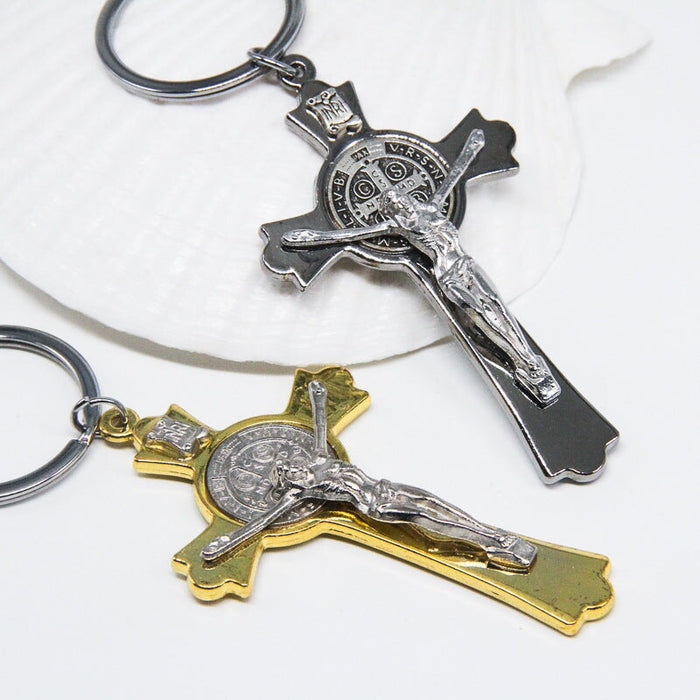 Wholesale Cross Jesus Catholic Alloy Keychain JDC-KC-XJN001 Keychains 小江南 Wholesale Jewelry JoyasDeChina Joyas De China