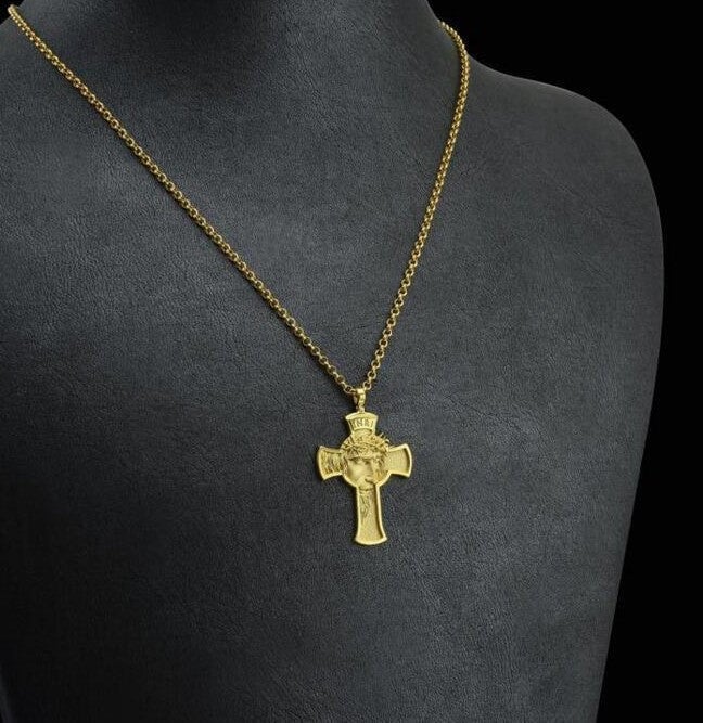 Wholesale Crown of Thorns Jesus Cross Alloy Necklace JDC-NE-Saip010 Necklaces 赛蒲 Wholesale Jewelry JoyasDeChina Joyas De China