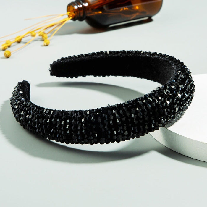 Wholesale crystal fabric sponge headband JDC-HD-YiS004 Headband 镱森 black Wholesale Jewelry JoyasDeChina Joyas De China
