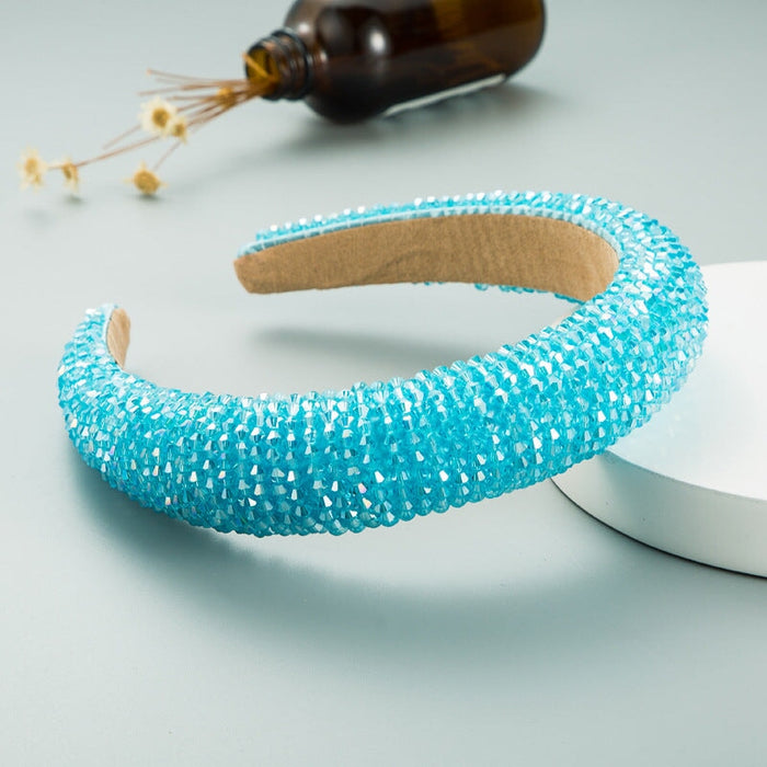 Wholesale crystal fabric sponge headband JDC-HD-YiS004 Headband 镱森 light blue Wholesale Jewelry JoyasDeChina Joyas De China