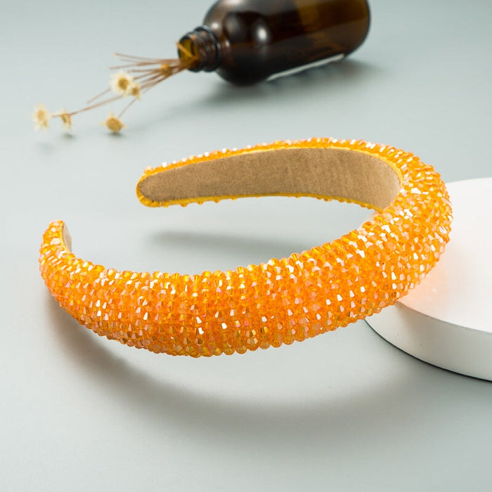Wholesale crystal fabric sponge headband JDC-HD-YiS004 Headband 镱森 orange Wholesale Jewelry JoyasDeChina Joyas De China