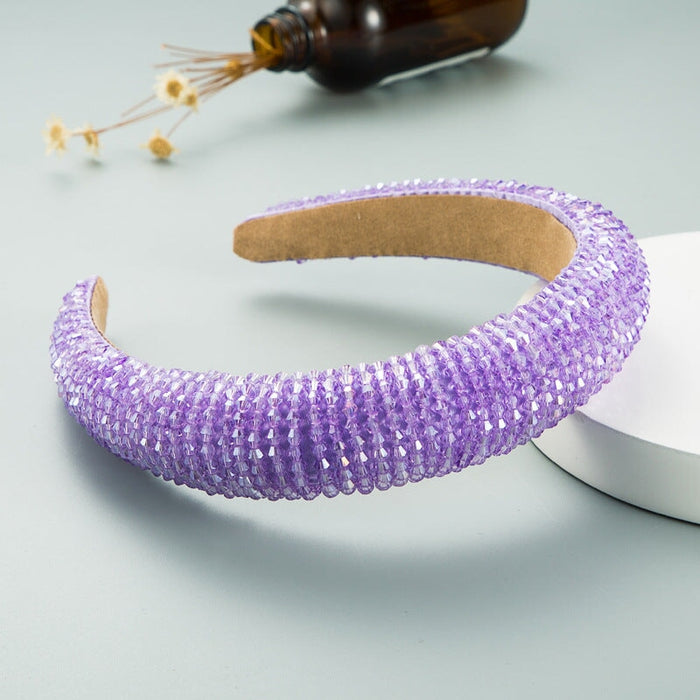 Wholesale crystal fabric sponge headband JDC-HD-YiS004 Headband 镱森 purple Wholesale Jewelry JoyasDeChina Joyas De China