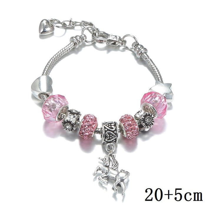 Wholesale crystal metal soft pottery diy beaded children's bracelet JDC-BT-WeiY001 Bracelet 唯雅 pink 20+5cm Wholesale Jewelry JoyasDeChina Joyas De China