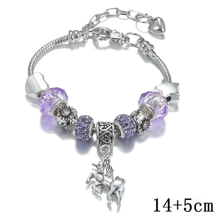 Wholesale crystal metal soft pottery diy beaded children's bracelet JDC-BT-WeiY001 Bracelet 唯雅 purple14+5cm Wholesale Jewelry JoyasDeChina Joyas De China