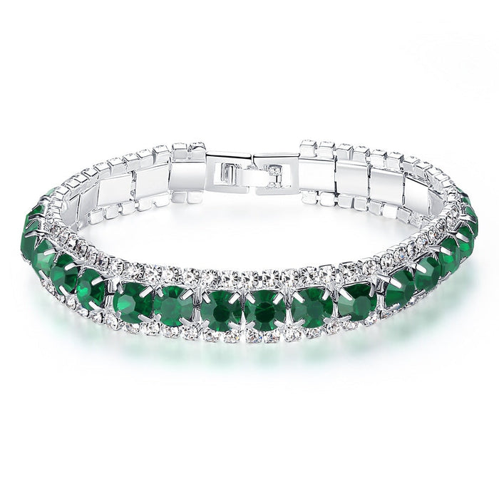 Wholesale Crystal Plating Alloy Bracelet JDC-BT-MiMeng024 Bracelet 米萌 green Wholesale Jewelry JoyasDeChina Joyas De China