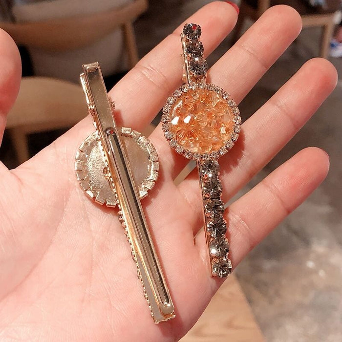 Wholesale Crystal Rhinestone hairpins bangs hair clips JDC-HC-ShiX002 Hair Clips 诗弦 Wholesale Jewelry JoyasDeChina Joyas De China