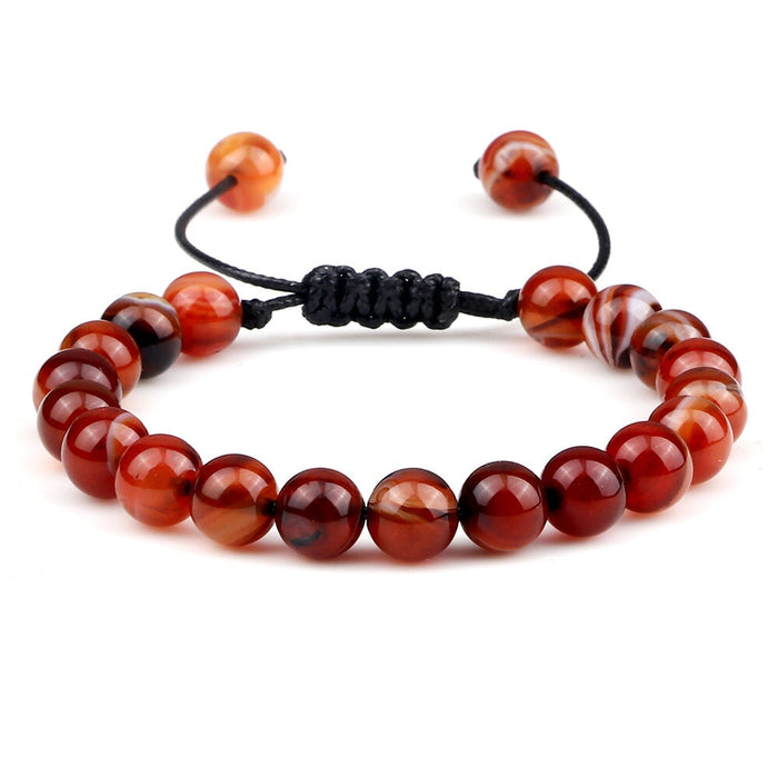 Wholesale Crystal Stripe 8mm Beaded Color Stone Bracelet JDC-BT-JiuJ023 Bracelet 九江 Wholesale Jewelry JoyasDeChina Joyas De China