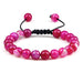 Wholesale Crystal Stripe 8mm Beaded Color Stone Bracelet JDC-BT-JiuJ023 Bracelet 九江 rose red Wholesale Jewelry JoyasDeChina Joyas De China