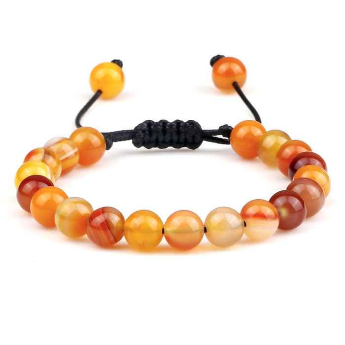 Wholesale Crystal Stripe 8mm Beaded Color Stone Bracelet JDC-BT-JiuJ023 Bracelet 九江 yellow Wholesale Jewelry JoyasDeChina Joyas De China