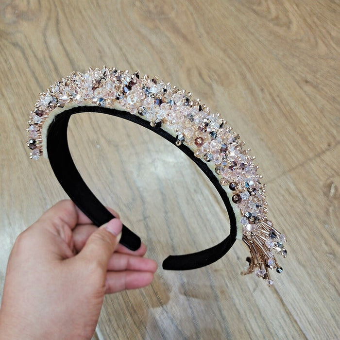 Wholesale crystal vintage beaded hair band JDC-HD-O393 Headband 潮炫 Colorful Wholesale Jewelry JoyasDeChina Joyas De China