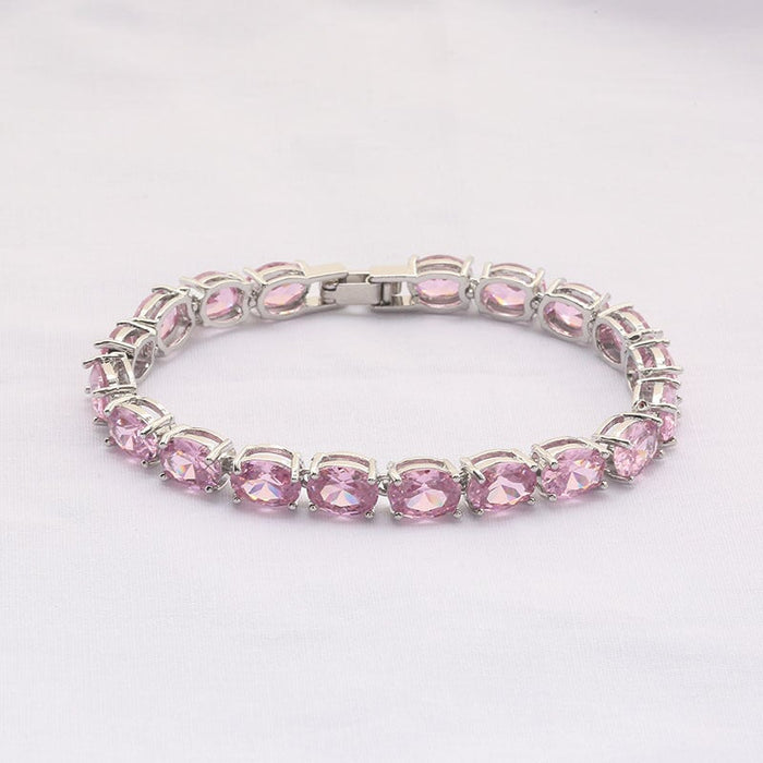 Wholesale crystal zircon rose gold color bracelet MOQ≥2 JDC-BT-Kas007 Bracelet 卡诗 Powder 17 MOQ2 Wholesale Jewelry JoyasDeChina Joyas De China