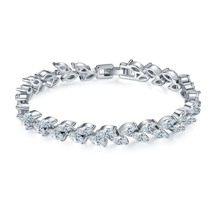 Wholesale crystal zircon wicker leaf rice grain bracelet MOQ≥2 JDC-BT-Kas005 Bracelet 卡诗 Wholesale Jewelry JoyasDeChina Joyas De China