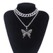 Wholesale Cuban Chain Big Butterfly Alloy Rhinestone Necklace JDC-NE-youm001 Necklaces 幽梦 N856 QH Wholesale Jewelry JoyasDeChina Joyas De China