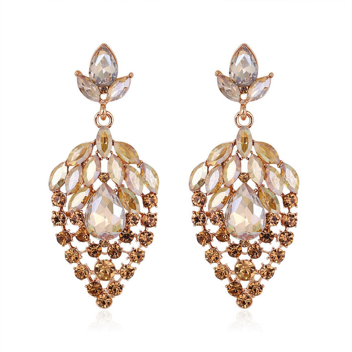 Wholesale cutout crystal tassel earrings JDC-ES-GSDB037 Earrings 丹比华比 Wholesale Jewelry JoyasDeChina Joyas De China