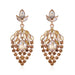 Wholesale cutout crystal tassel earrings JDC-ES-GSDB037 Earrings 丹比华比 Yellow Wholesale Jewelry JoyasDeChina Joyas De China