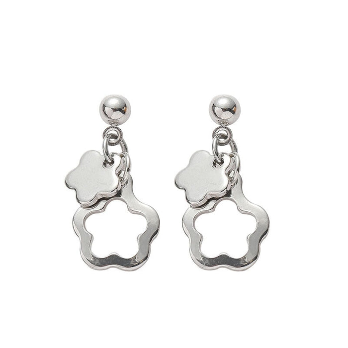 Wholesale cutout flower stud earrings JDC-ES-HZQ002 Earrings 青之荷 Wholesale Jewelry JoyasDeChina Joyas De China