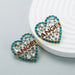Wholesale cutout heart alloy rhinestone earrings JDC-ES-HEM005 Earrings 和鸣 Wholesale Jewelry JoyasDeChina Joyas De China