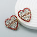 Wholesale cutout heart alloy rhinestone earrings JDC-ES-HEM005 Earrings 和鸣 red Wholesale Jewelry JoyasDeChina Joyas De China