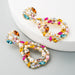 Wholesale cutout teardrop pearl long alloy earrings JDC-ES-HEM003 Earrings 和鸣 Wholesale Jewelry JoyasDeChina Joyas De China