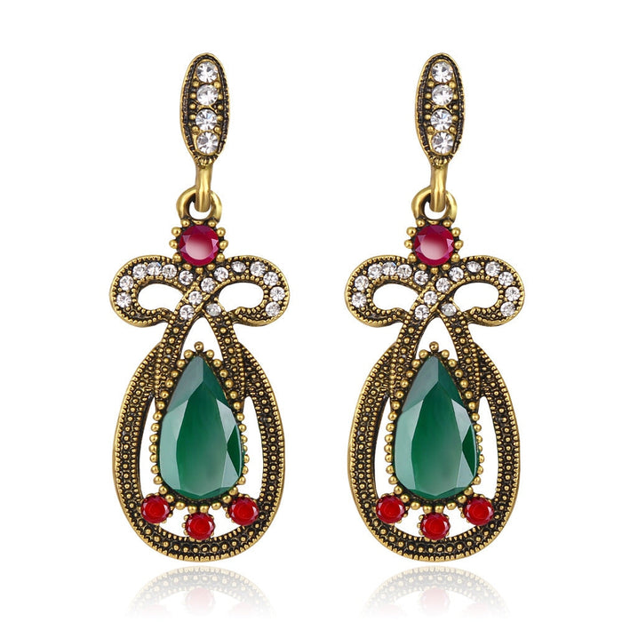 Wholesale cutout vintage ethnic style long alloy floral earrings JDC-ES-GSDB044 Earrings 丹比华比 1 Wholesale Jewelry JoyasDeChina Joyas De China