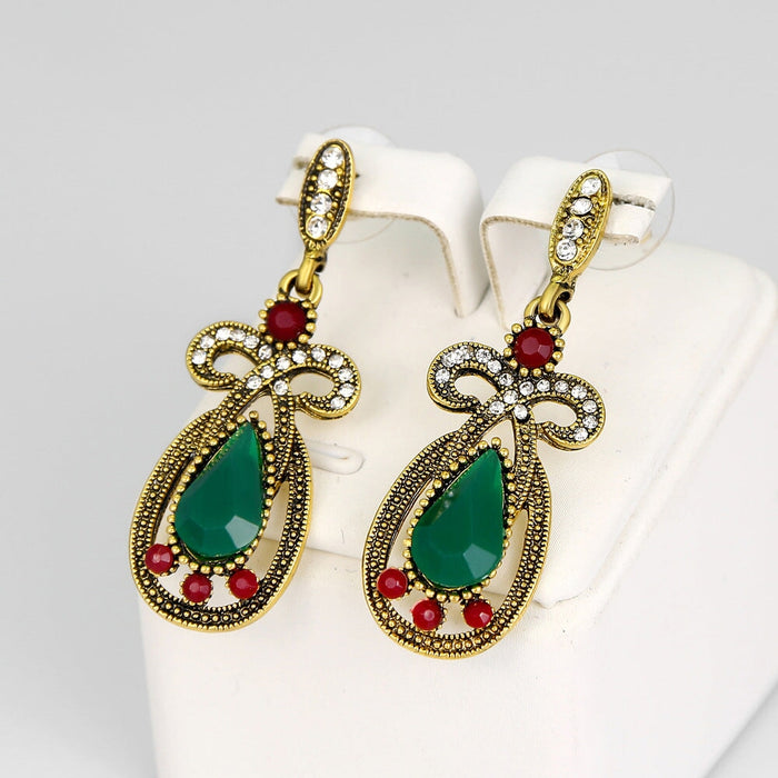 Wholesale cutout vintage ethnic style long alloy floral earrings JDC-ES-GSDB044 Earrings 丹比华比 Wholesale Jewelry JoyasDeChina Joyas De China