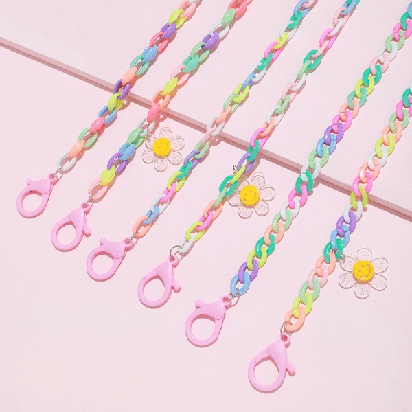 Wholesale Daisy Candy Color Acrylic Lanyard Mask Chain JDC-MC-ZhanY008 Maskchain 展言 Wholesale Jewelry JoyasDeChina Joyas De China
