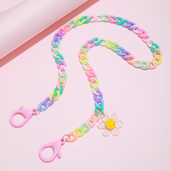 Wholesale Daisy Candy Color Acrylic Lanyard Mask Chain JDC-MC-ZhanY008 Maskchain 展言 Flat button Wholesale Jewelry JoyasDeChina Joyas De China