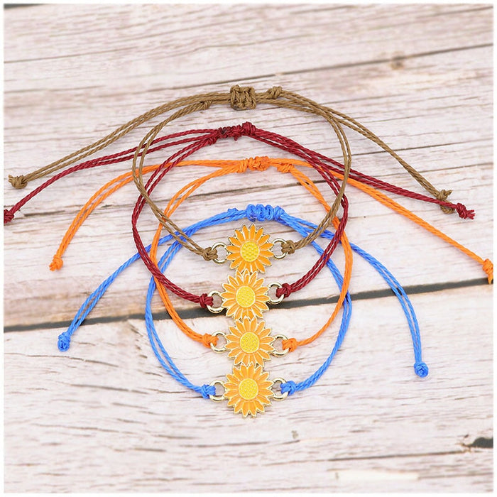 Wholesale Daisy Wax Line Braided Bracelet JDC-BT-Yiye006 Bracelet 益烨 Wholesale Jewelry JoyasDeChina Joyas De China
