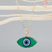 Wholesale Demon Eye Plastic Resin Necklace MOQ≥6 JDC-NE-Juej002 Necklaces 觉际 green Wholesale Jewelry JoyasDeChina Joyas De China