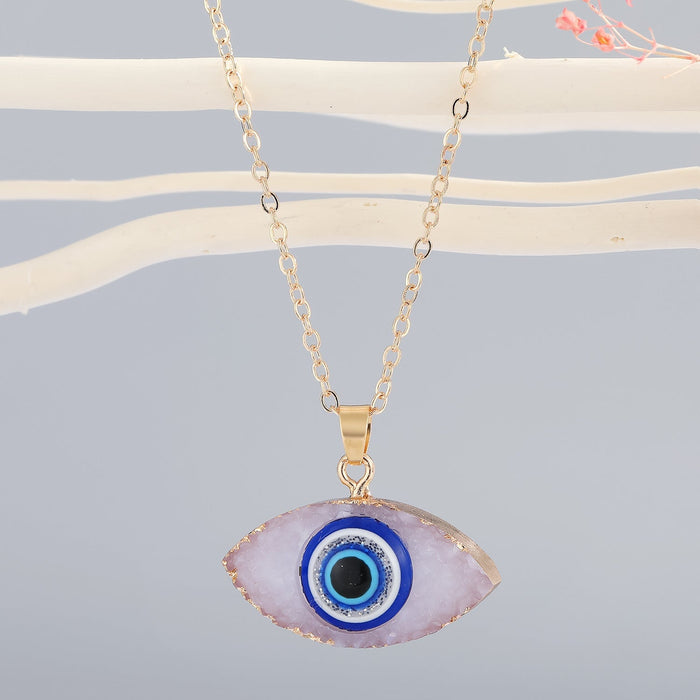 Wholesale Demon Eye Plastic Resin Necklace MOQ≥6 JDC-NE-Juej002 Necklaces 觉际 white Wholesale Jewelry JoyasDeChina Joyas De China
