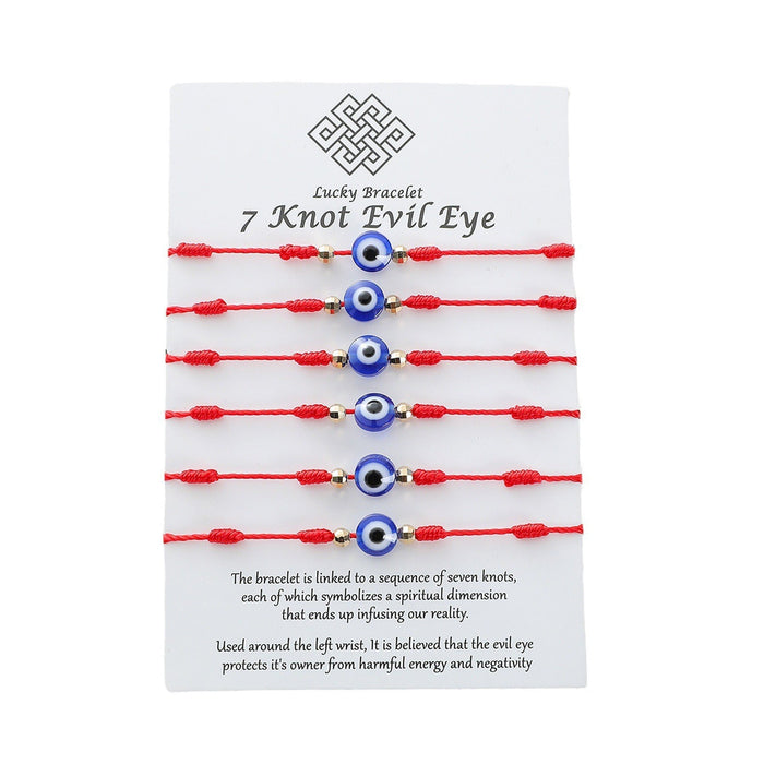 Wholesale devil eye lucky red rope card knit bracelet JDC-BT-LanT015 Bracelet 阆天 1 Wholesale Jewelry JoyasDeChina Joyas De China